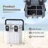 Ultra-Light Injection Molded Cooler 21 QT in white, showcasing dimensions for 16 cans, ideal for camping and beach.