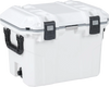 Ultra-light 53 QT hard ice chest in white with ergonomic handle, leakproof seal, and secure latches for outdoor use.