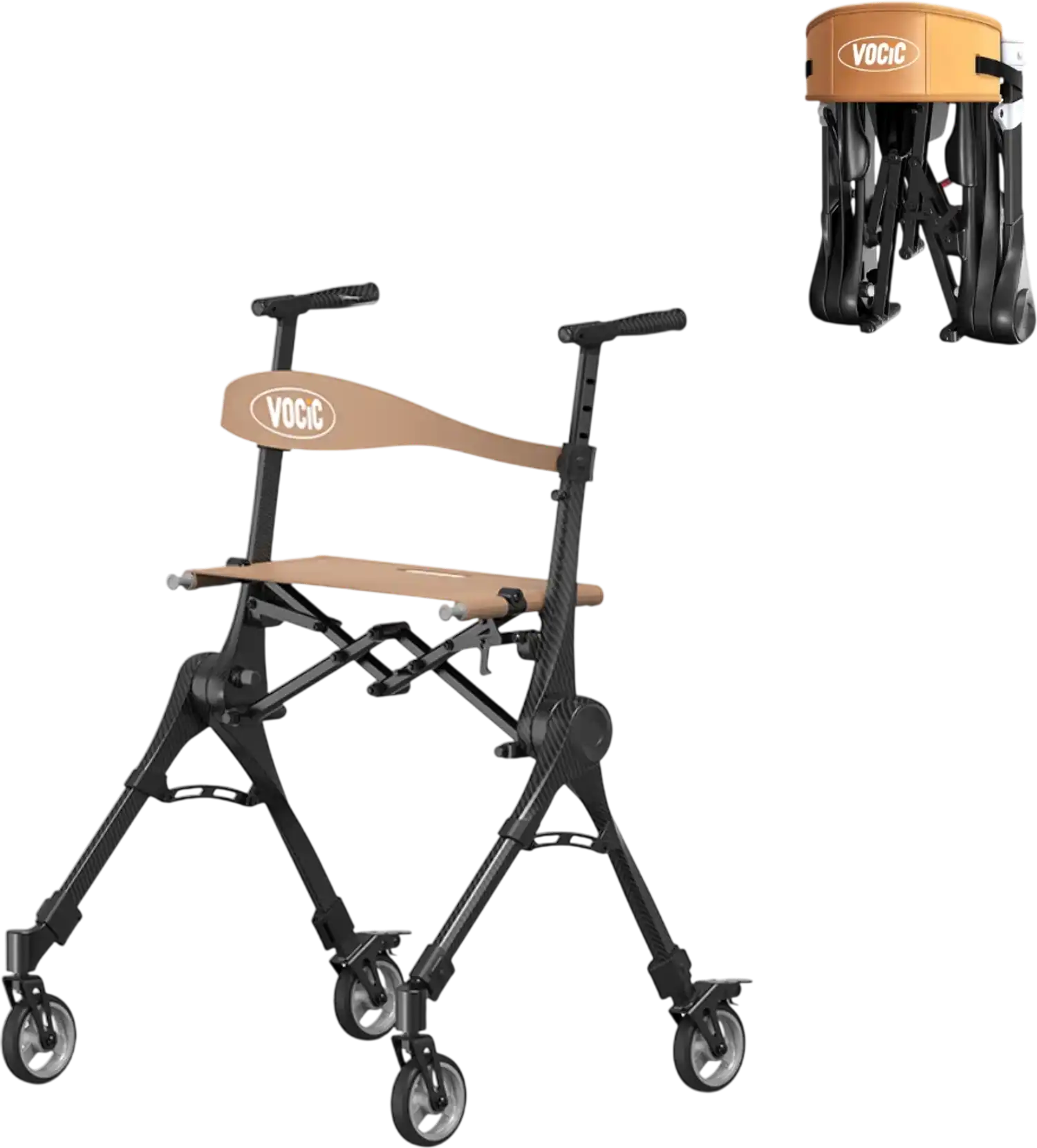 Vocic Z65 TravelPack Walker Carbon Fiber 4-Wheel 300 lb. Capacity New ...
