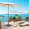 24-inch square patio umbrella base weighing 50 lbs, designed with a powder-coated finish for weather resistance and.