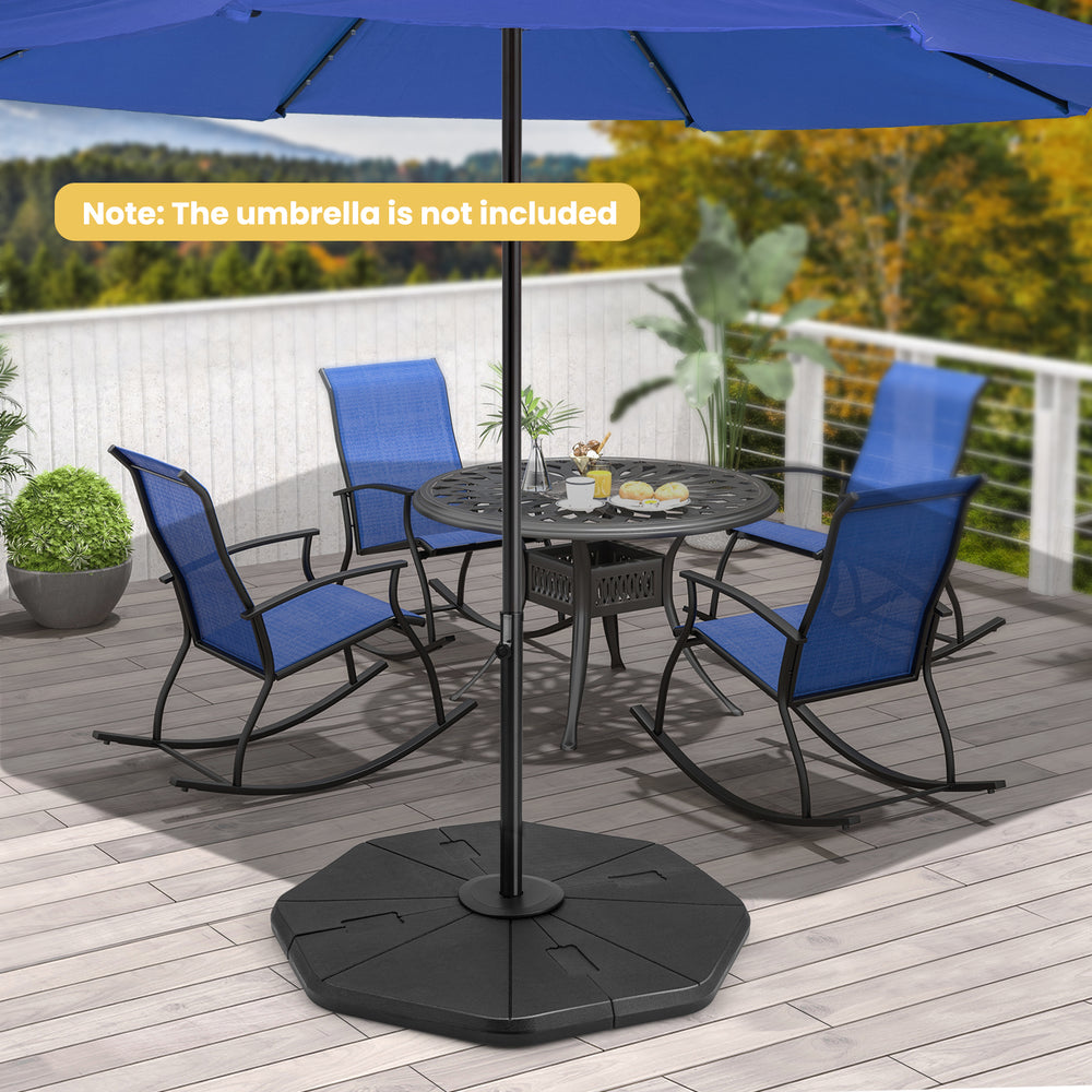 fillable patio umbrella stand Outsunny Base Holder, Heavy Duty Outdoor Umbrella Base, Filled Up to 66lbs with Stand or 55lbs with Water for Garden, Poolside, B FITS MARKET UMBRELLAS Clihome Fillable Umbrella Base 90