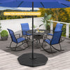 4-piece fillable umbrella base stand made of HDPE, designed for stability, suitable for patio and garden use.