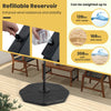 4-piece fillable umbrella base stand with refillable reservoirs for enhanced stability, suitable for patio and garden.
