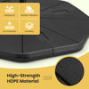 High-strength HDPE umbrella base stand with refillable reservoirs for stability, suitable for garden and poolside use.