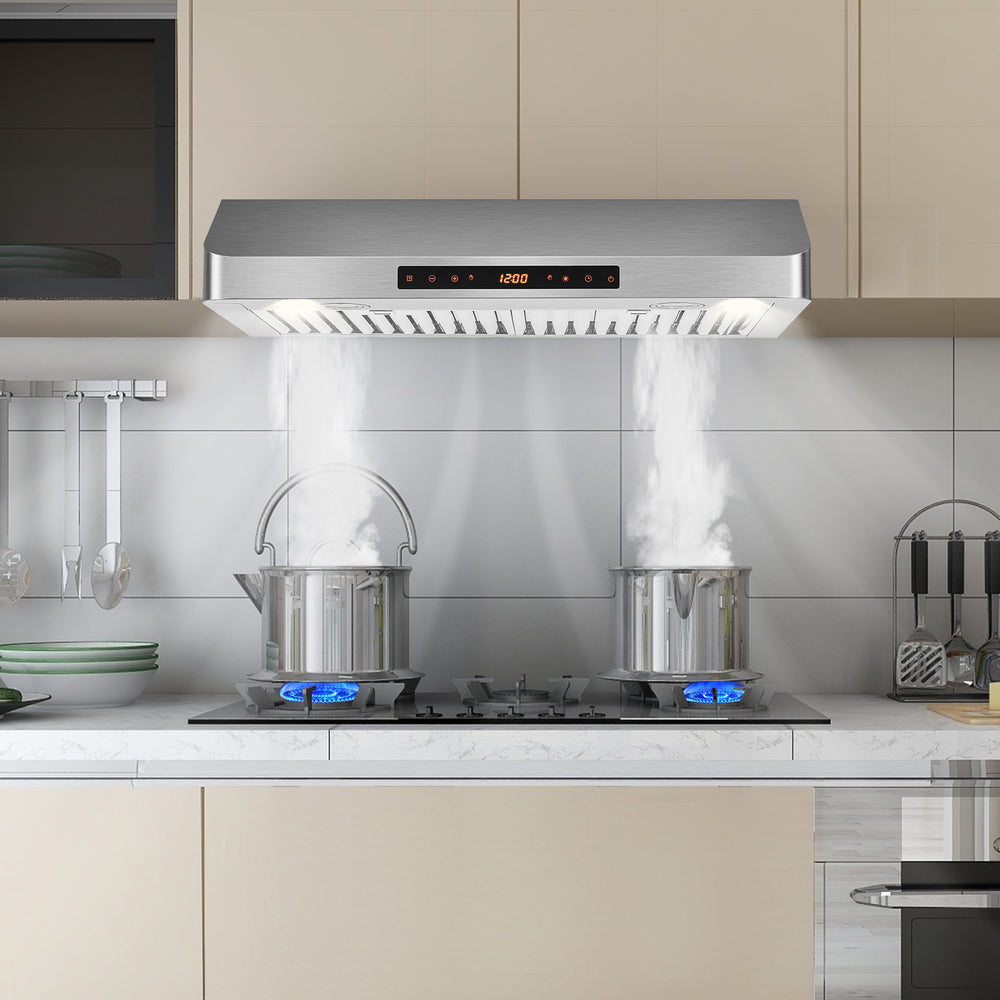 35.5/29.5 Inch Under Cabinet Range Hood 900 CFM Kitchen Vent with 4 Fan Speed-29.5 inches - Gallery View 1 of 10