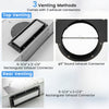Top and rear venting options for the 35.5/29.5 Inch Under Cabinet Range Hood with 900 CFM airflow and exhaust.