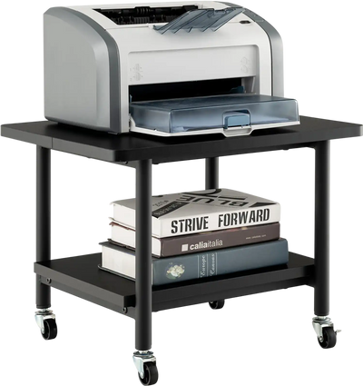 Costway Under Desk Printer Stand Storage Shelf Lockable Wheels 86490351 New