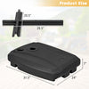 Fillable black umbrella base with cross base and wheels, designed for stability and easy movement, suitable for patio.