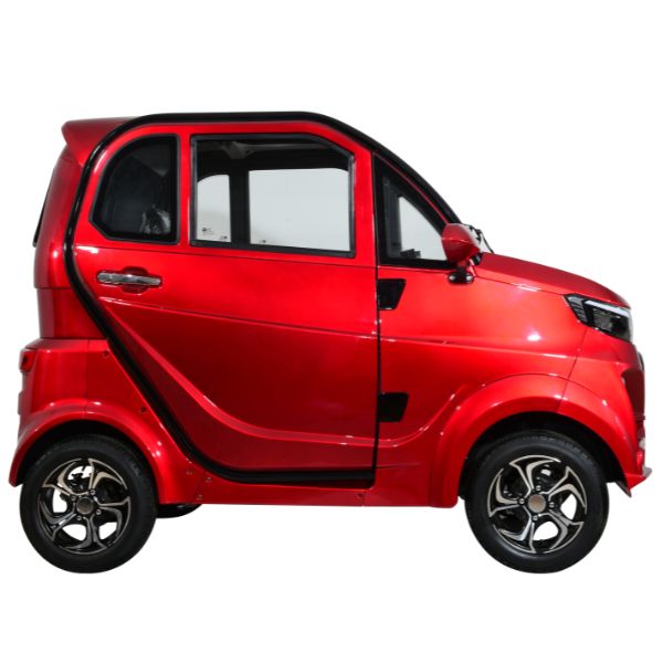 Green Transporter Q Express Electric Mobility Scooter Red Color Left Side View