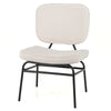 Upholstered accent chair in beige Sherpa fabric with sponge padding, featuring a modern design and ergonomic support.