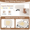 Upholstered accent chair in beige with Sherpa fabric, sponge padding, and ergonomic support for cozy sitting.