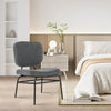 Upholstered Accent Chair Sherpa Reading Chair with Sponge Padding-Gray - Gallery View 1 of 9