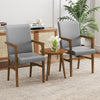 Set of 2 gray upholstered accent chairs with solid rubber wood frame and high back, perfect for living rooms or.