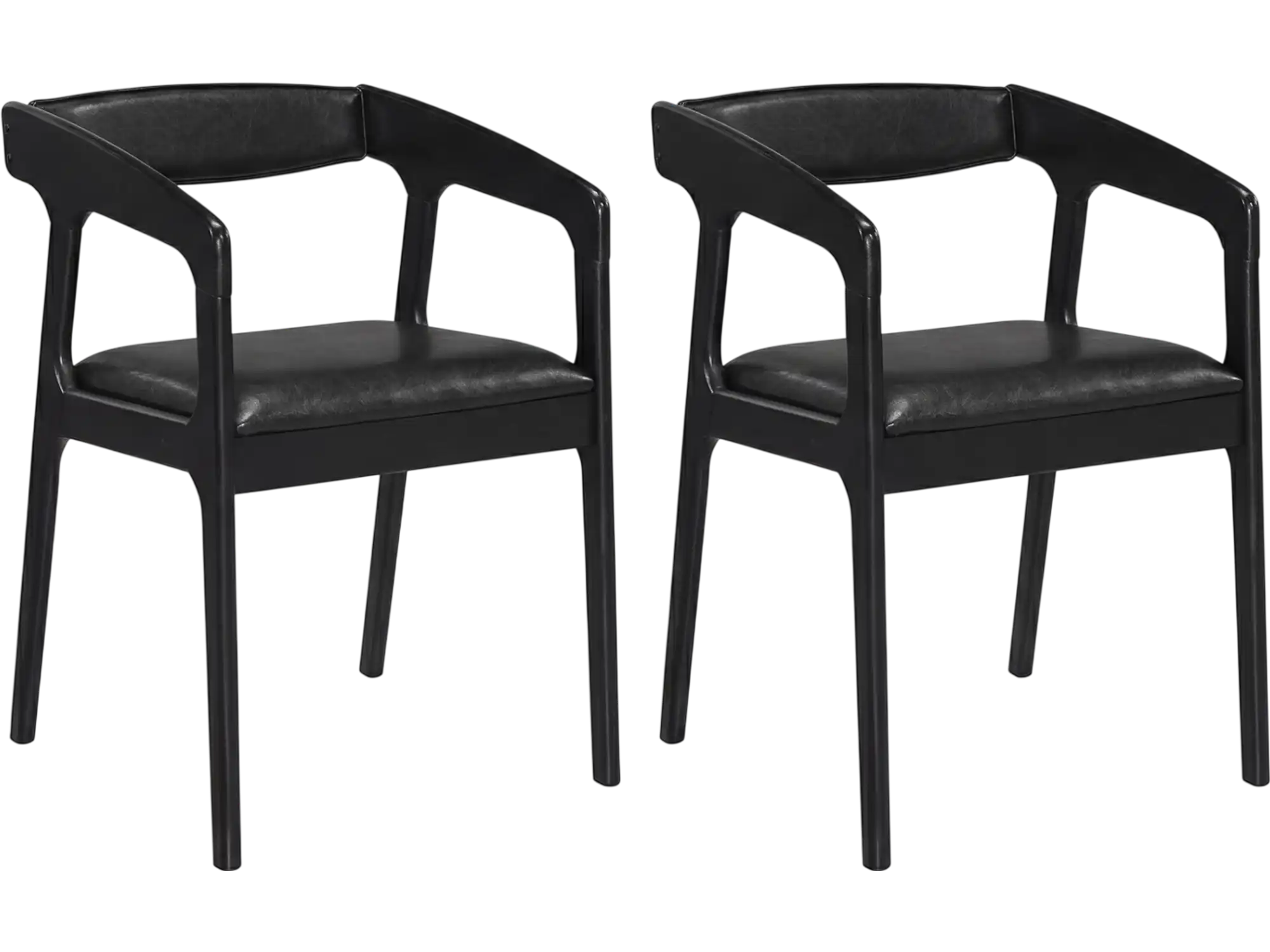 Costway Upholstered Dining Armchairs Set of 2 Padded Seat Cozy Backrest 95421873 New