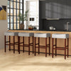 29 Inch Set of 2 Height Upholstered Bar Stool with Solid Rubber Wood Legs and Footrest-Gray - Gallery View 1 of 10
