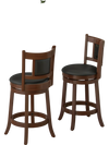 Upholstered bar stools set of 2 with curved backrest, rubber wood frame, perfect for kitchen island or home bar.