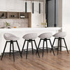 Gray upholstered bar stools set of 2 with backrest and footrest, ideal for kitchen islands and cafes.