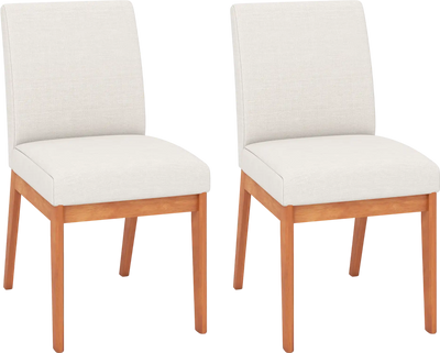 Costway Upholstered Dining Chairs Set of 2 Armless Side Kitchen Chairs Rubber Wood Legs 31238243 New