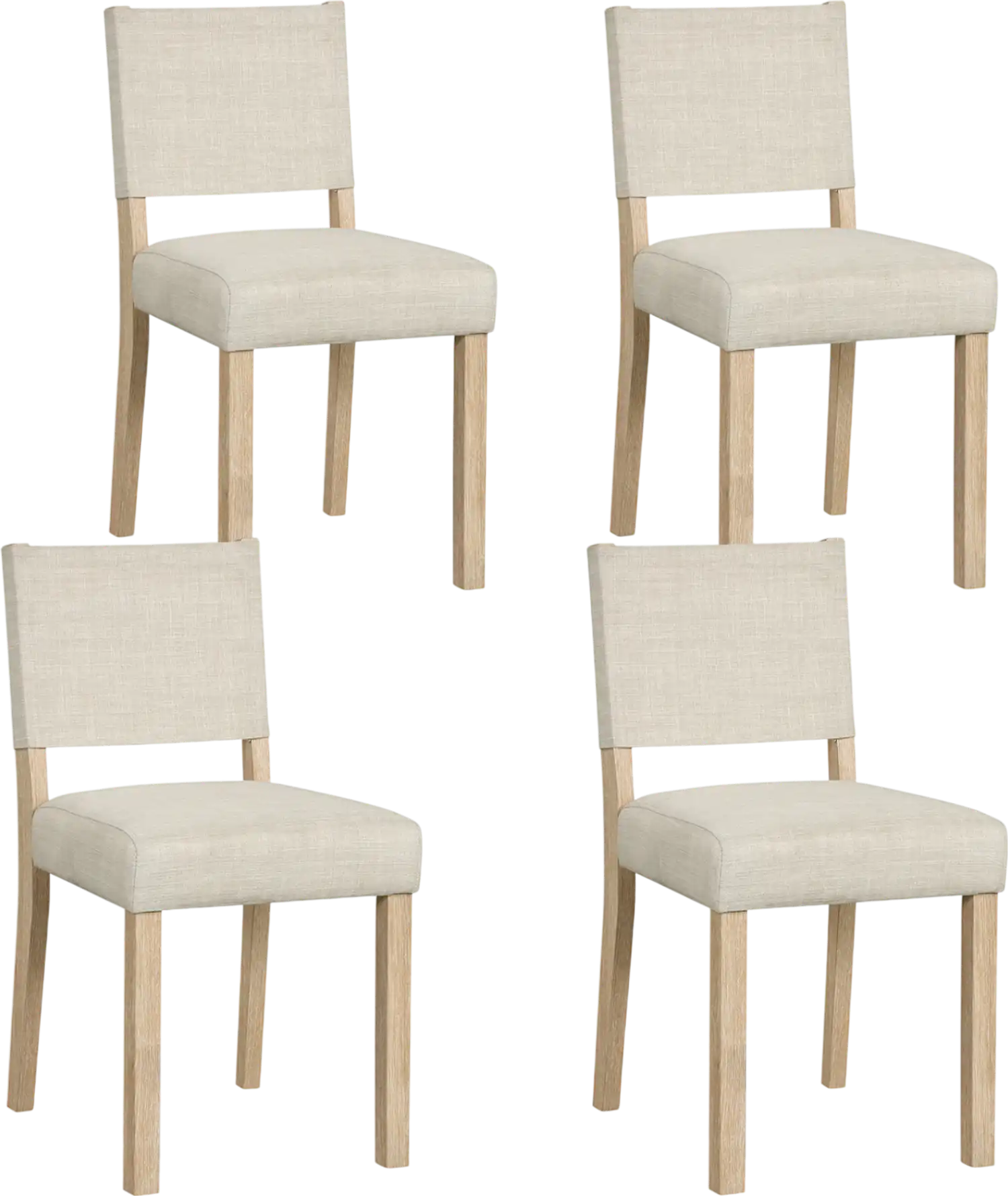 Costway Upholstered Dining Chairs Solid Rubber Wood Legs Set of 4 26757497 New