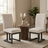 Upholstered Dining Chairs Set of 2 with Rubber Wood Legs and Padded Seat for Dining Room-Beige - Gallery View 1 of 7