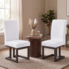 Upholstered Dining Chairs Set of 2 with Rubber Wood Legs and Padded Seat for Dining Room-White - Gallery View 1 of 7