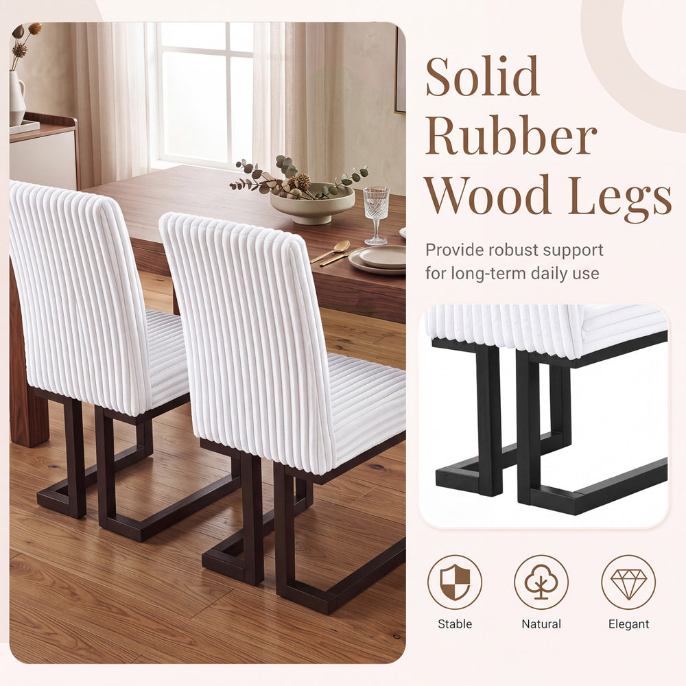 Upholstered dining chairs set of 4 with solid rubber wood legs and padded seats, perfect for modern dining rooms.