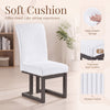 Upholstered dining chair with white padded seat and rubber wood legs, offering comfort and modern style for dining rooms.