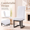 Upholstered dining chair with ergonomic backrest and soft-padded seat, featuring rubber wood legs for stability.