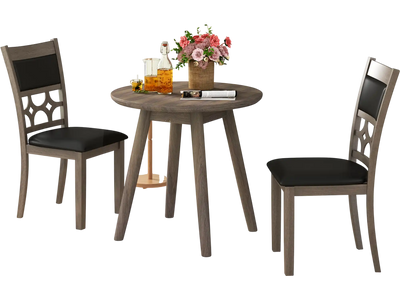 Costway Upholstered Dining Chairs Set of 2 Padded Backrest Seat Gray 87541263 New