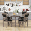 Upholstered dining chair set with padded backrest in gray, featuring a stylish patterned design for versatile room.