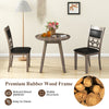 Upholstered dining chair set of 2 in gray with padded backrest, premium rubber wood frame, perfect for dining rooms.