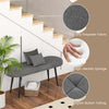 Gray upholstered entryway bench with furry polyester fabric, high-density sponge, and stylish button tufting for.