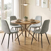 Upholstered Fabric Dining Chairs Set of 4 with Sturdy Metal Legs and Curved Backrest-Gray - Gallery View 1 of 9