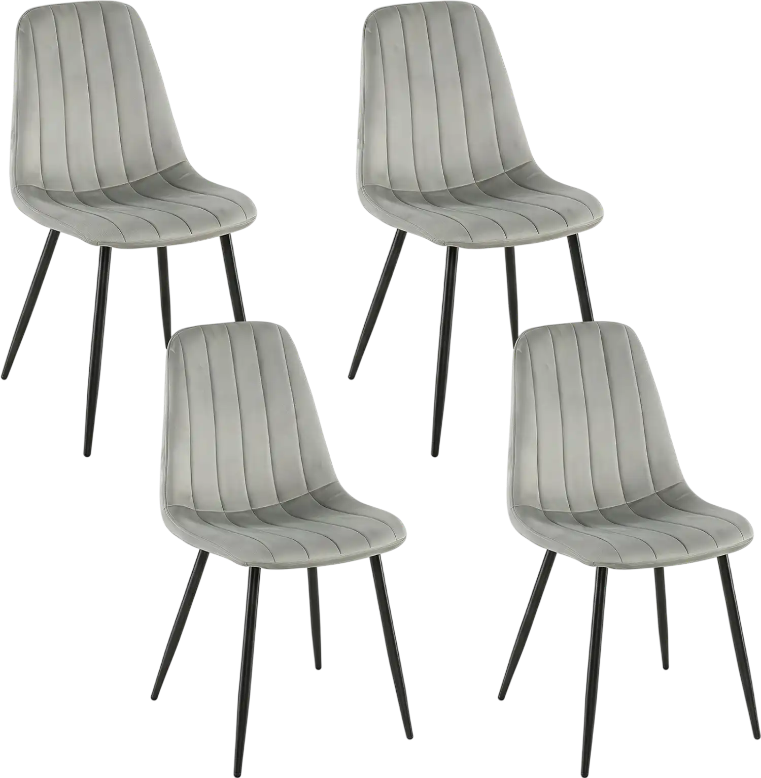 Costway Upholstered Fabric Dining Chairs Set of 4 Curved Back Metal Legs 49454949 New