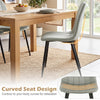 Curved backrest gray upholstered dining chair set with sturdy metal legs, ideal for dining rooms and kitchens.