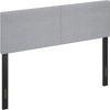 Upholstered gray headboard for queen/full size bed, featuring soft linen fabric and adjustable plywood legs for easy.