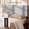 Gray upholstered headboard with sturdy plywood legs, featuring soft sponge cushioning for queen/full size bed.