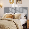 Upholstered Headboard Queen/Full Size Vertical Quilted Linen Fabric Bed Frame Mount Panel-Gray - Gallery View 1 of 10