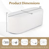 Upholstered beige ottoman bench with high-density sponge, showing dimensions of 47" x 18" x 19", ideal for living.