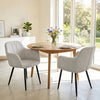 Upholstered PU Leather Kitchen Chairs Set of 2 with Curved Back and Wide Seat-White - Gallery View 1 of 9