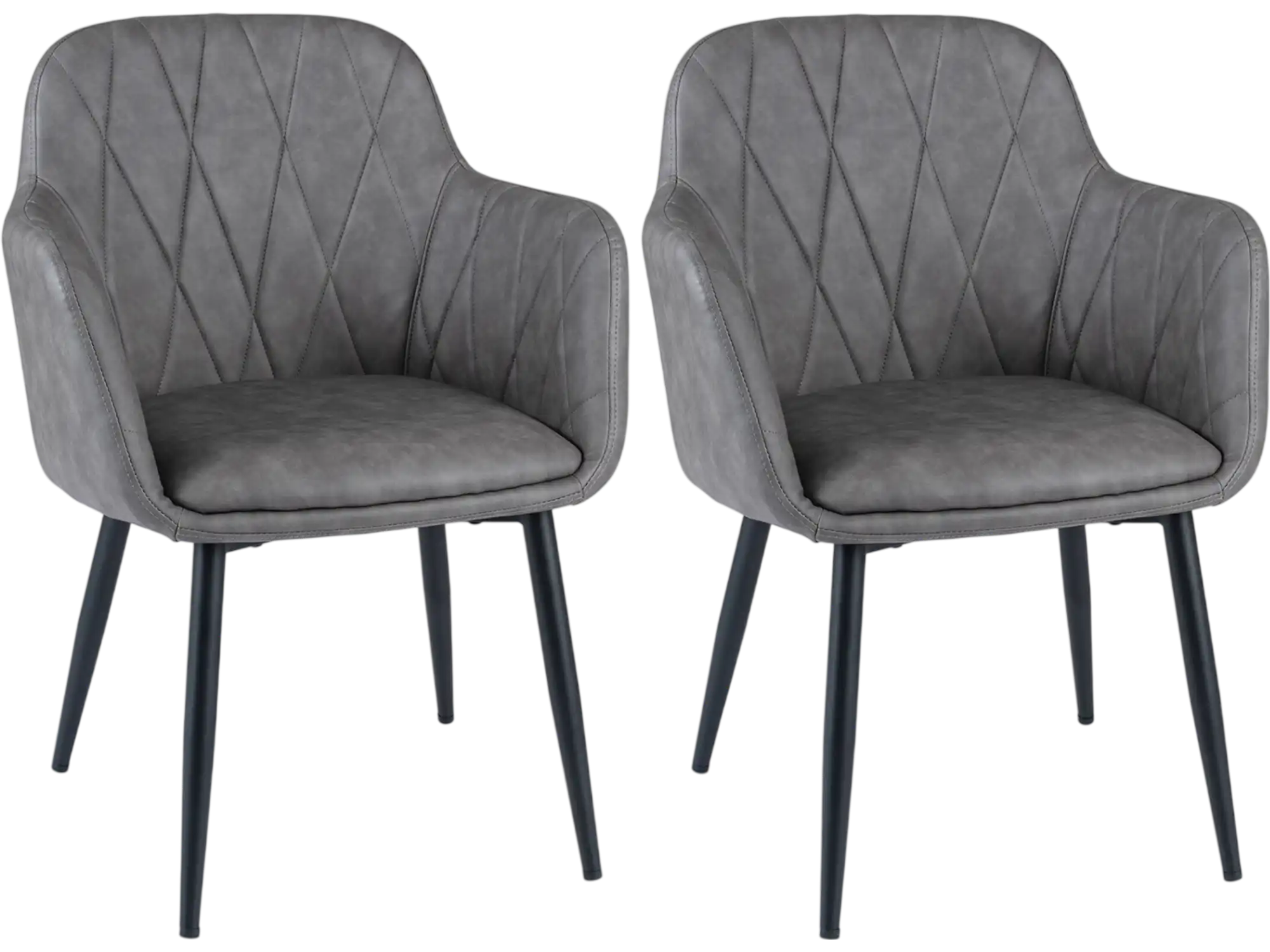 Costway Upholstered PU Leather Kitchen Dining Chairs Set of 2 Curved Back Wide Seat 89242533 New