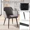 Curved back upholstered kitchen chair in gray with padded seat, sturdy metal legs, and anti-slip foot pads for stability.