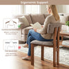 Upholstered rubber wood dining chair with contoured backrest, featuring walnut finish for ergonomic support and.
