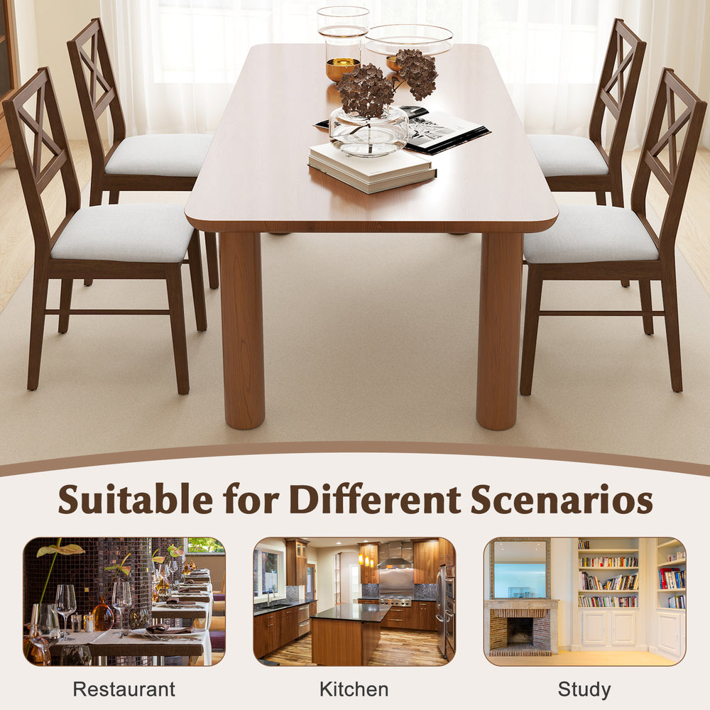 Upholstered side dining chairs set of 2 with rubber wood frame, perfect for kitchen or restaurant use.