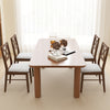 Upholstered side dining chairs set of 2 with rubber wood frame in brown, ideal for kitchen or dining room use.