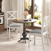 Upholstered Side Dining Chairs Set of 2 with Rubber Wood Frame-White - Gallery View 1 of 9