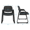 Black PU leather waiting room chair set with ergonomic design, cushioned armrests, and heavy-duty metal frame.