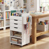 Utility Trolley with Open Shelves and 3 Drawers-White - Gallery View 1 of 11