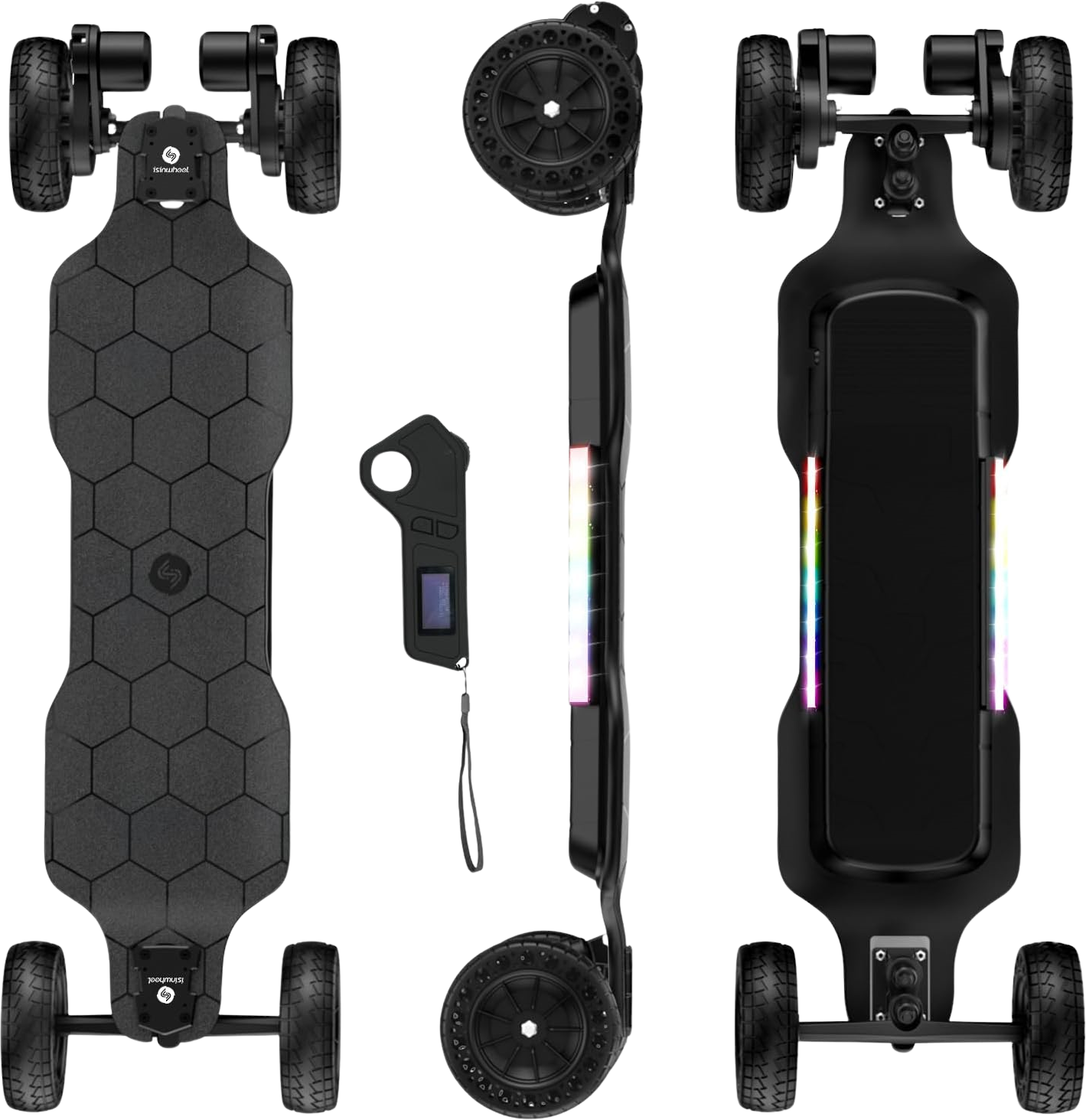 isinwheel V10 Electric Skateboard 1500W Dual Motors 583.2Wh 43.2V Battery 28 Mile Range 32 MPH New