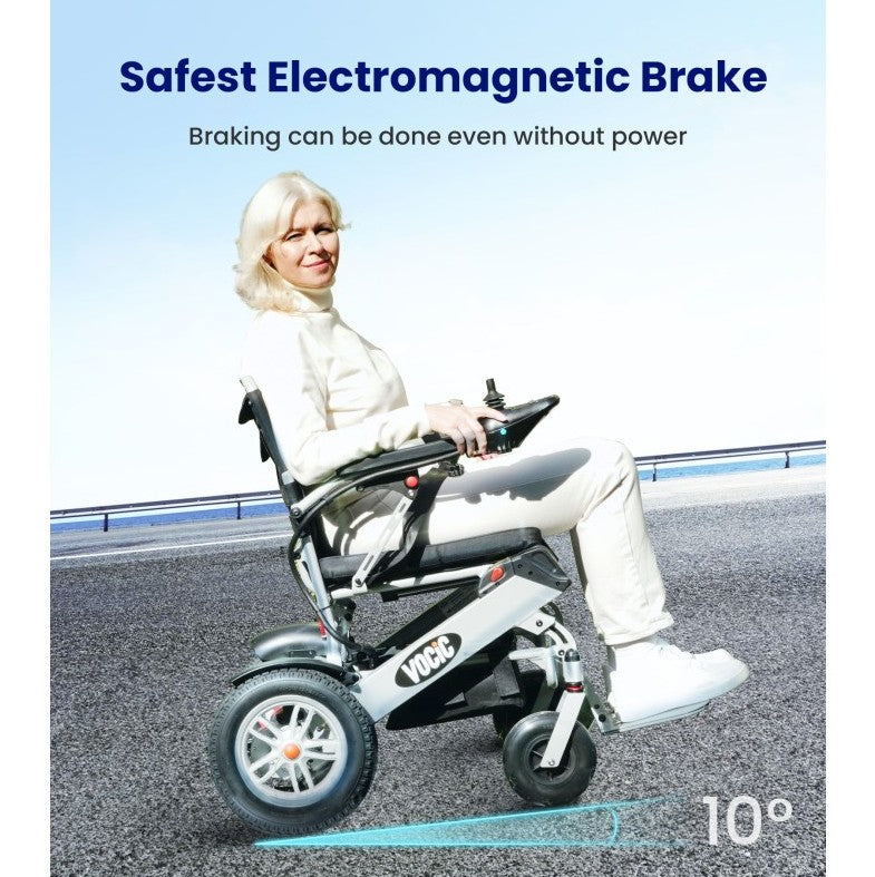 Vocic V62 Folding Electric Wheelchair Airline-Approved 12.5-Mile Range 24V 3.7 MPH New